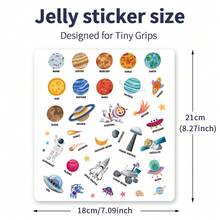 Space Party Adventure Theme Jelly Sticker Book, Universe Planets Astronaut Stickers, Free Creation Space Scene Game, Inspire Children's Aerospace Dreams And Imagination - Blue - View 4