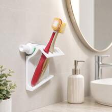 1pc Bathroom Multi-Function Storage Rack, Toothbrush Holder, Multi-Function Drain Rack, For Storage And Organization, Suitable For Bathroom And Kitchen Countertops, Stylish And Practical [No Adhesive Included] - A - View 2