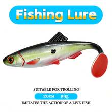 1 buah/6 buah Umpan Plastik Lunak Ekor Keriting Ukuran Besar 20cm 59g Umpan Lunak Bionik Realistis untuk Memancing di Laut, Memancing Trolling, Memancing Air Tawar dan Air Asin - MultiWarna - View 18