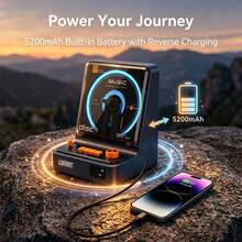 LOKMAT Portable CD Player, Bluetooth 5.3, Home CD Player, With HiFi Speakers, Rechargeable 5200mAh Battery, Micro SD/AUX Interface, Desktop CD Player, 6 Light Modes. - View 12