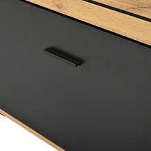 TV Stand With 2 Doors And 3 Drawers – Black & Natural - 黑色和自然色 - 查看 9