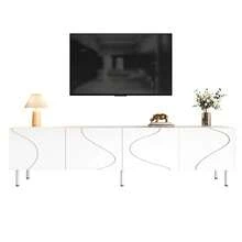 TV Stand White - Lowboard With Drawers - Storage Space For Television - 白色 - 查看 1
