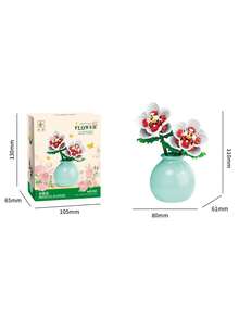 Flower Building Block Bouquet With Vase, DIY Building Block Plant Model, Aesthetic Room Desktop Decoration, Suitable For Children 6 Years And Above, Ideal Gift For Friends And Girls - Multicolor - View 8