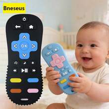 Bneseus 1pc Cartoon Remote Control Shaped Baby Teething Toy, Peanut Design Silicone Sensory Soothing Toy, Soft Silicone Material Newborn Teether, Suitable For Boys And Girls Halloween Gift, Small Gift To Put In Christmas Stocking - Remote-controlled Teething Toy - View 1