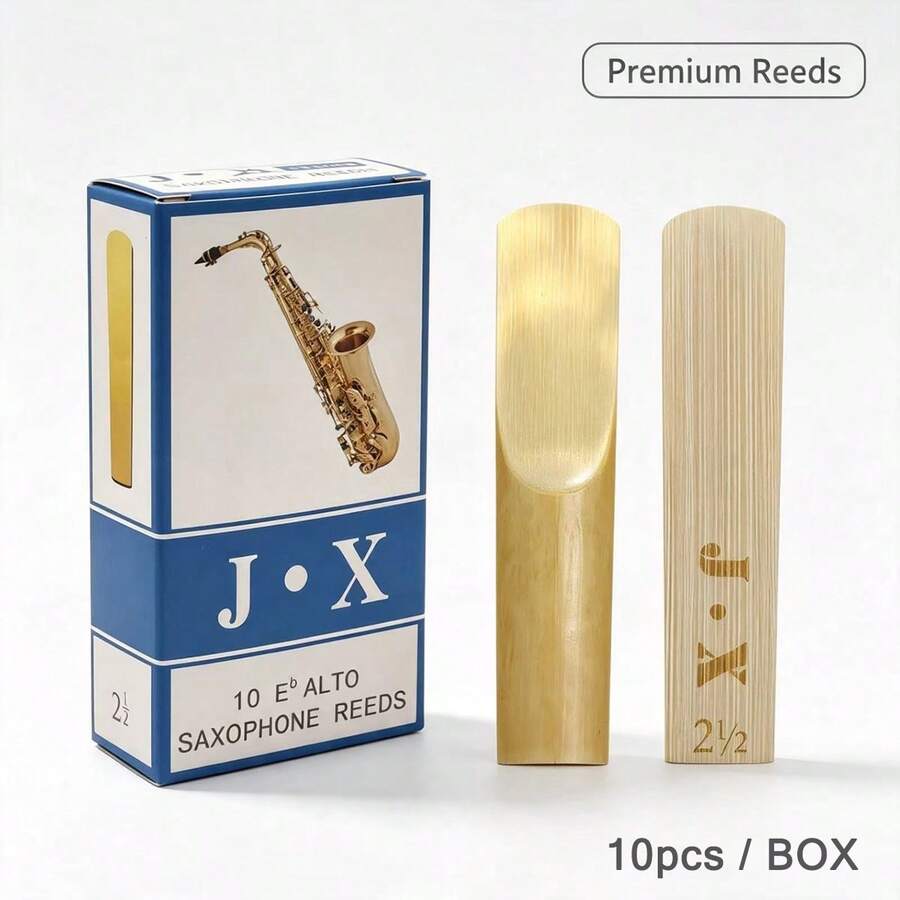 10pcs Alto Saxophone Reeds With Individual Packaging Box, Strength 2/2.5/3, Suitable For Alto, Soprano And Tenor Clarinet - High Quality Woodwind Instrument Accessories - Multicolor - View 1