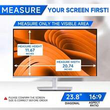 Privacy Screen For Computer Monitor Film 23.8-Inch 16:9 Aspect Ratio Width 527mm, Height 297mm ; Anti Spy/Bule Light/Glare Film , 2 Install Ways Removable For Office, Airport, Cafe And Other Public Area Diagonal 23.8 Inches Laptop Eye Protection Film - View 3