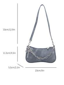 New Fashion Versatile Textured Shoulder Bag Underarm Women's Bag - Blue - View 5