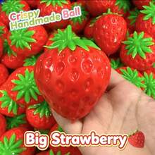 Screaming Strawberry Ball Soft Squeezable Crunchy Realistic Food Fruit Handmade Stress Relief Toy Soft Mochi Squeeze Fingertip Toy Soft Crunchy Silicone Bead Squeeze Toy - Multicolor - View 4