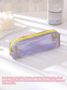 Colorful Mesh Pencil Case, Multi-Pocket Portable Stationery Bag, Suitable For Students, Back To School Essential, Pencil Box, Sta, First Day Of School - Multicolor - View 11