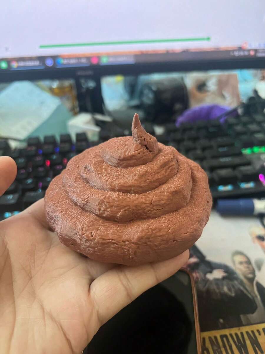 3D Printed Funny Poop Figurine, Novelty Desk Decor, Cute Gag Gift, Home & Office Ornament, Funny Display Decoration(Images Are For Reference Only. Please Refer To The Actual Product For The Color.) - Brown - View 1
