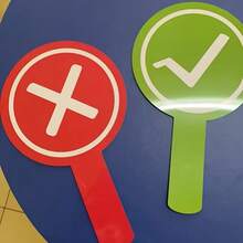 1/2pcs Double-Sided Right/Wrong Handheld Paddles, Checkmark And Cross Sign Classroom Buzz-In Paddles, Lightweight Hard Thick Material, Resistant To Bending, Classroom Interactive Teaching Aids, Classroom Game Activity Buzz-In Sign, Campus Classroom Teaching Interactive Supplies - Multiple Styles - View 8