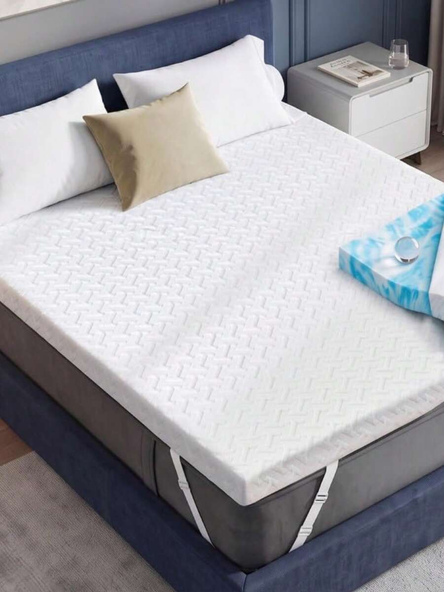 Sour Lemon غطاء مرتبة 140x200، قلب رغوة مريح، غطاء 140x200x5 | غطاء تخفيف الضغط 140x200، غطاء قابل للإزالة والغسل، غير قابل للانزلاق مع أحزمة الزاوية، لسرير صندوق الزنبرك، الكرفان، سرير الأريكة