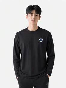 Adidas Kaos Rajut Lengan Panjang Tanpa Kerah FAV GFX LS TEE Pria TLD7442 - Hitam - View 2