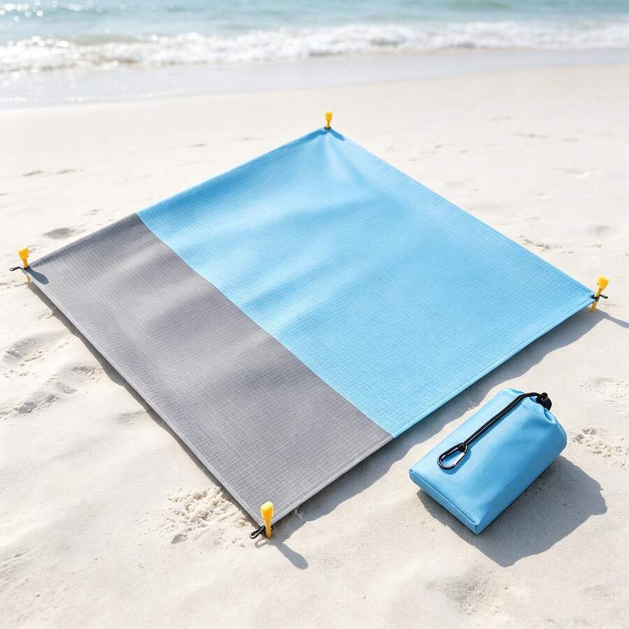 210 X 200 Cm Portable Compact Picnic Beach Blanket, Waterproof Ultralight Outdoor Mat For Beach, Camping, Hiking And Trips - 1pc - View 1