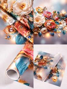 1pc Floral Microwave Dust Cover, Elegant Flowers Design Polyester Toaster Oven Dust Cover, 85x35cm Washable Machine Protector Decor For Home Kitchen, Appliance Dustproof Cover, 2D Flat - Floral - View 12