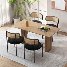 Black Dining Chair Set, 2 Piece Modern Style - Black - View 3