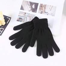 1 Pasang Sarung Tangan Musim Dingin Ajaib, Sarung Tangan Rajut Hangat Elastis Warna Hitam, Cocok untuk Kostum Cosplay, Cocok untuk Cuaca Dingin - MultiWarna - View 5