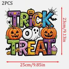Large 25cm DIY DTF Heat Transfer Iron-On Patch, Clothing Decoration, 2D Embroidery-Style Halloween Pumpkin Pattern, Can Be Ironed And Applied To T-Shirts, Sweatshirts, Canvas Bags, Fun Print For Personalized Outfit, Suitable For Creative Handmade DIY - 25cm/9.85in - View 7