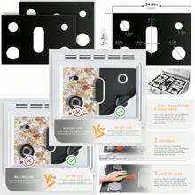 2 Pack Gas Stove Burner Cover, Stove Guard Stove Top Protector, Gas Stove Burner Liners, Compatible With Samsung Gas Stove Range, For Kitchen Cooking, Reusable, Non-Stick And Washable 24.4 X 16.3inch - As Pic - View 2