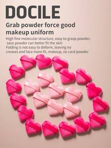 10/20/30/60pcs Mini Water Drop Shaped Cotton Powder Puff, Made Of Super Soft Velvet Material, Designed For Eye And Eye Corner Shaping, Suitable For All Skin Types - Hot Pink - View 5