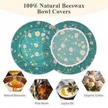 3 Pack Beeswax Bowl Covers Reusable (12 Inch Large),Bowl Covers For Bread Proofing,Elastic,Natural Beeswax Organic Cotton,For Sourdough Proofing,Large Containers&Food Storage - Green12inch - View 4