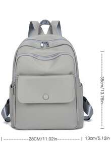 1pc Fashionable Avant-Garde Large Capacity Multi-Pocket PU Faux Leather Premium Backpack, Campus Style Versatile Shopping Backpack - Multiple Colors - View 11