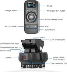 Professional Multifunctional Motorized Panoramic Head With 360° Rotation - Tilt And Wireless Remote Control For Camera - Black - View 2
