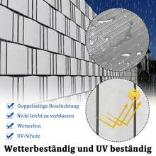 PVC Sichtschutzstreifen für Doppelstabmattenzaun UV‑beständig blickdichte Zaunfolie mit Befestigungsclips für Garten Balkon Terrasse - Grad - Übersicht 2