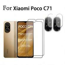 2+2pcs Tempered Glass Screen Protector + Lens Film For Xiaomi Poco F8 Ultra/Poco F8 Pro/Poco M7/Poco M7 Pro/Poco F7/Poco F7 Pro/Poco X8 Pro Max/Poco X8 Pro/Poco C85/Poco C71/Poco X7 Pro/Poco X6 Pro/Poco X6/Poco C65, High-Quality Anti-Scratch Tempered Glass Full Screen Protector, Bubble-Free - Clear - View 17
