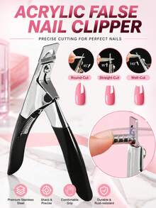 Acrylic Nail Clipper With Magnetic Collector And Length Gauge, Adjustable Stainless Steel Trimmer, Suitable For Gel, Acrylic And Fake Nails, Smooth Cutting Blade, Easy Size Adjustment, Suitable For Salon And Home Use - Black - View 19