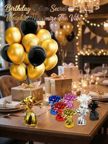 2/6/12pcs Metal Balloon Weights, DIY Helium Balloon Desktop Party Decoration, Multicolor, Suitable For Birthday, Wedding, New Year, Christmas, Graduation Ceremony Home Decor And Gifts - Multicolor - View 7
