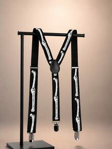 Men's High Elasticity 2.5cm Suspenders - Black - View 6