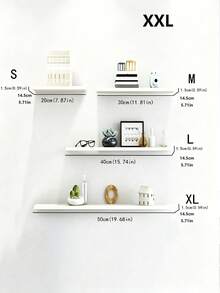 Estantería de pared de un solo nivel, estante de almacenamiento creativo para la pared, decoración de pared de fondo de la sala de estar, montado en la pared - Blanco - Ver 8