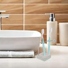 Luxury Stainless Steel Toothbrush Holder, Couple Toothbrush Storage Box, For Bathroom Use - Multicolor - View 2