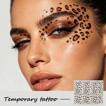 3pcs Leopard Print Temporary Face Tattoo Stickers, Sexy Adult Women Leopard Pattern Tattoo Stickers, Suitable For Halloween, Cosplay, Party, Festival And Other Occasions - Multicolor - View 9
