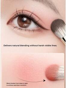 OEIEZ Eye Makeup Brush Set, Multi-Function Eyeshadow Blending Detail Angled Eyeliner Brush Lower Eyeshadow Brush Set, No Powder Fallout, Create Exquisite Big Eye Makeup Look, Portable Travel-Friendly Makeup Tool, Suitable For Beginners - Gold - View 7