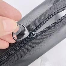 1個極簡風3D網格筆袋，大容量透明拉鍊文具收納袋，便攜手持式鉛筆與化妝品收納袋，適合學校、辦公室日常使用 - A - 查看 5
