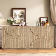 Sideboard Mit Regalen, Sideboard Mit Rebounder, Natürliche Holzmaserung - 彩色 - 查看 11