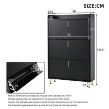 Shoe Cabinet Black - 2 Pack Shoe Storage Cabinets - 黑色 - 查看 7