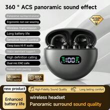 新款真無線夾耳式運動藍牙 6.0 耳機，音樂耳掛式舒適佩戴，TWS HiFi Dolby 低音立體聲 HD 通話耳機，兼容 Android 遊戲，情侶商務智能耳機，情人節禮物 - Q71 - 查看 9