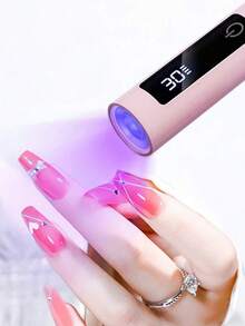 UV LED Nail Lamp Gel Nail Polish Dryer, Tabletop Mini Handheld Rechargeable UV Nail Lamp With Stand, 200mAh USB Powered Fast Curing Nail Dryer For Gel Polish, DIY Nail Art Tool - Multicolor - View 2
