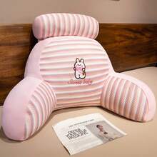 Striped Embroidered Multi-Functional Wrap-Around Bed Backrest Pillow, Zoned Lumbar And Neck Support Soft Backrest, Multi-Use For Reading / Office / Sofa / Nap / Footrest, 3D Wrap-Around Waist And Back Support, Skin-Friendly Breathable Striped Fabric, Multiple Cartoon Embroidery Color Options, Suitable For Dorm, Bedroom And Home, Relieves Fatigue From Long Sitting, Great Home Essential, Perfect Gift Choice - Multiple Styles - View 15