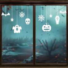 1pc Halloween Theme Glass Window Decorative Sticker, Reusable Static Cling Decal For Home Double Sliding Glass Doors, Bedroom Floor-To-Ceiling Windows, B&B Guest Rooms, Escape Rooms, Cocktail Bars, Supermarket Display Windows, Halloween Party, Halloween Decoration Gift - Halloween Window Decor Stickers - View 8