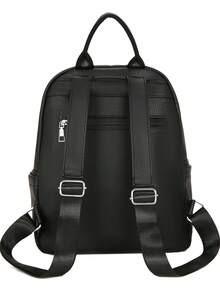 1pc Women's Campus Style Large Capacity Multi-Pocket PU Faux Leather Backpack, New Minimalist Versatile Shoulder Bag For Shopping - Multiple Colors - View 7