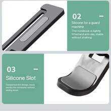 Desktop Laptop Stand, Adjustable Foldable Portable Laptop Stand, ABS + Silicone Ventilated Cooling Laptop Stand Suitable For 10-17.3 Inch Laptops And Tablets (Black, White) Laptop Stand Foldable Portable Height Adjustable Heat Dissipation Bracket Desktop Vertical Computer Stand - View 11