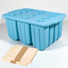 12-Cavity Soft Silicone Popsicle Mold With Anti-Odor Lid, DIY Ice Pop Maker, Reusable And Cost-Effective, Suitable For Homemade Fruit Ice Pops In Summer - Multiple Styles and Colors - View 15