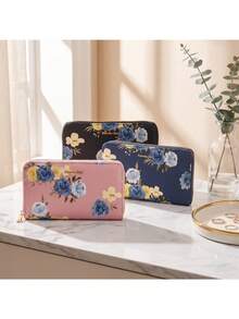 Pomelo Best Women Floral Canvas Zipper Wallet RFID Blocking 12 Card Slots 5 Bill Slots Coin Pocket Large Capacity Long Purse,Small Wallets For Women - Multicolor - View 8
