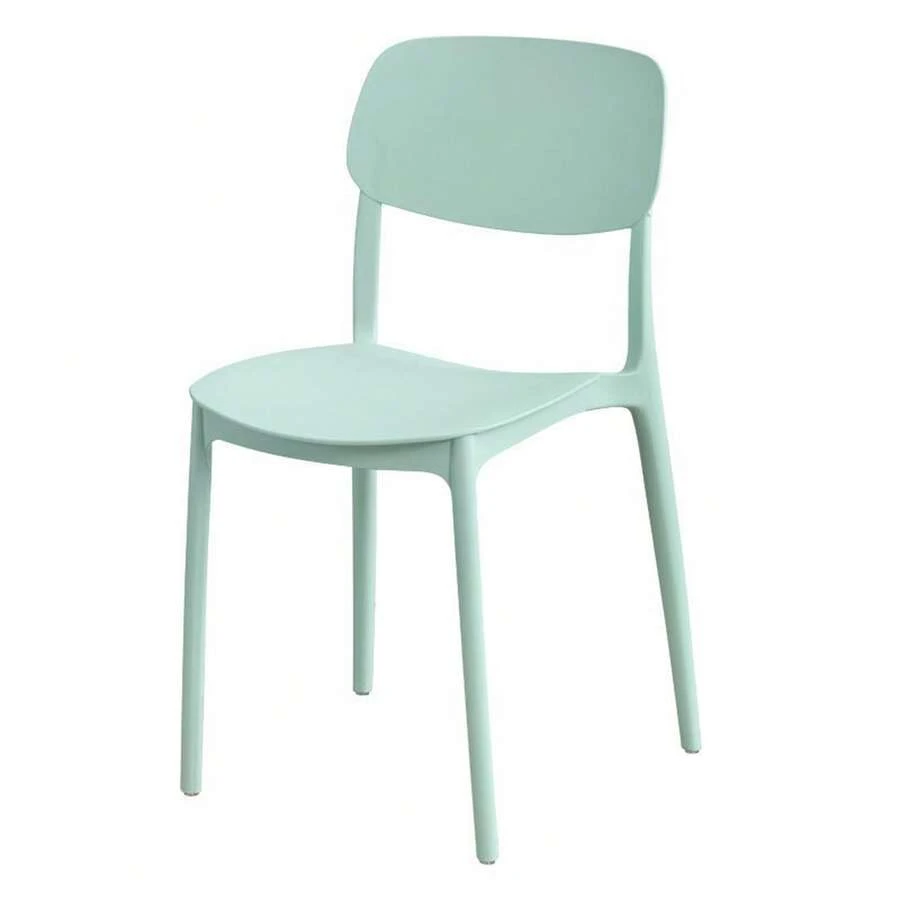 Silla de Comedor con Respaldo Cuadrado, Apilable, de Plástico Premium, Sillas de Comedor Apilables de Plástico Contemporáneas (Azul) - Azul - Ver 1