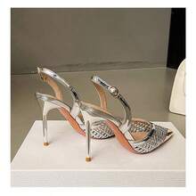 Women Heeled Sandals - 銀色 - 查看 7