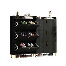 Shoe Cabinet Black - 2 Pack Shoe Storage Cabinets - 黑色 - 查看 5